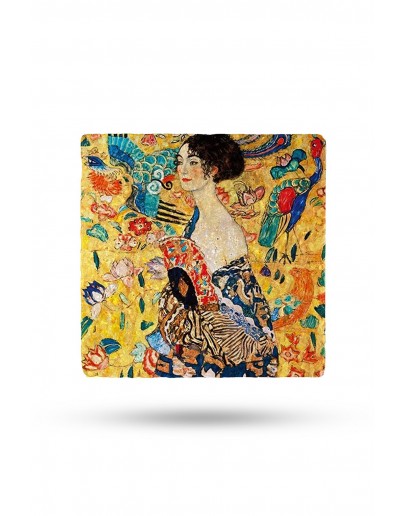 Doğal Taş Nihale 15x15cm Gustav Klimt EserleriBaskılı Taş Nihale