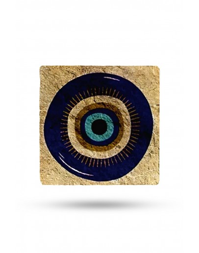 Doğal Taş Nihale 15x15cm Nazar Boncuğu Baskılı