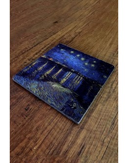 Doğal Taş Nihale 20x20cm Van Gogh Eseri Baskılı Nihale