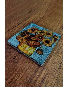 Doğal Taş Nihale 15x15cm Van Gogh Eseri Baskılı