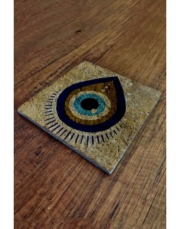 Doğal Taş Nihale 15x15cm Nazar Boncuğu Baskılı -3