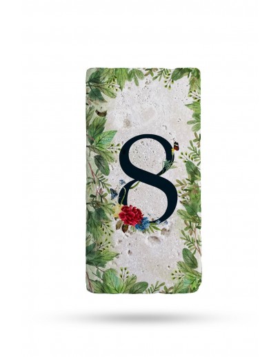 Doğal Taş Kapı Numarası, Uv Baskılı Kapı Numarası 7,5x15cm Desen5 No:8