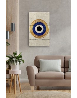 Doğal Taş Tablo Nazar Boncuğu - Duvar Dekoru, Salon Tablosu, Mutfak Tablosu, X50cm