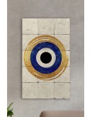 Doğal Taş Tablo Nazar Boncuğu - Duvar Dekoru, Salon Tablosu, Mutfak Tablosu, X50cm