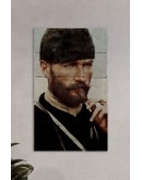 Doğal Taş Atatürk Tablosu - Kurmay Binbaşı Mustafa Kemal Trablusgarp - Duvar Dekoru 30x50cm