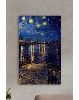 Doğal Taş Tablo - Van Gogh Eseri Tablo- Duvar Dekoru 30x50cm