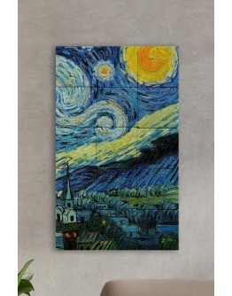 Doğal Taş Tablo - Van Gogh Eseri Tablo- Duvar Dekoru 30x50cm