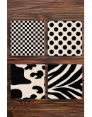 Taş Bardak Altlığı Yaprak Desen Baskılı 4'lü Set 10x10x1 Cm Stone Coasters 1