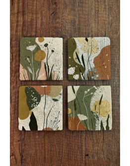 Modern Tasarımlar Temalı Doğal Taş Bardak Altlığı - Stone Coasters