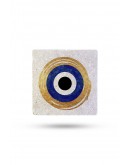Doğaltaş Bardak Altlığı 10x10x1cm - Nazar Boncuğu Baskılı Tekli - Stone Coasters