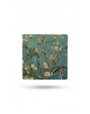 Doğaltaş Bardak Altlığı Vangogh Eseri Baskılı 10x10cm %100 Traverten Doğal Taş