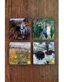 Doğal Taş Bardak Altlığı - Edvard Munch Eserleri Baskılı 10x10cm Stone Coasters