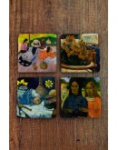 Doğal Taş Bardak Altlığı - Paul Gaugin Eserleri Baskılı 10x10cm Stone Coasters