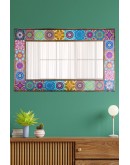 Doğal Taş Dekoratif Ayna 62x102 Cm - Salon Duvar Konsol Boy Aynası
