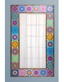 Doğal Taş Dekoratif Ayna 62x102 Cm - Salon Duvar Konsol Boy Aynası