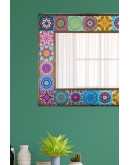 Doğal Taş Dekoratif Ayna 62x102 Cm - Salon Duvar Konsol Boy Aynası