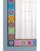 Doğal Taş Dekoratif Ayna 62x102 Cm - Salon Duvar Konsol Boy Aynası