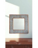 Doğal Taş Dekoratif Ayna 62x62 Cm Ahşap Çerçeveli