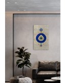 Doğal Taş Tablo Nazar Boncuğu Tablo, - Duvar Dekoru, Salon Tablosu 30x50cm Nazar Boncuğu