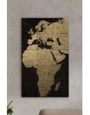 Doğal Taş Tablo - Dünya Haritası - Duvar Dekoru 30x50cm