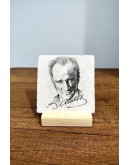 Masa Üstü Taş Tablo - Masa Tablosu 10x10cm - Atatürk Portesi Baskılı Tablo