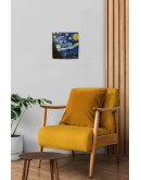 Doğal Taş Duvar Dekoru 20x20cm Tablo - Van Gogh Eseri Baskılı