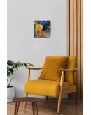 Doğal Taş Duvar Dekoru 20x20cm Tablo - Van Gogh Eseri Baskılı